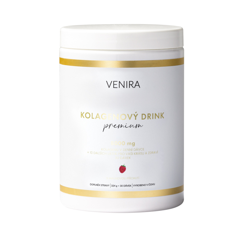VENIRA PREMIUM kolagenový drink s malinovou příchutí, 324 g