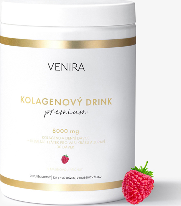 VENIRA PREMIUM kolagenový drink s malinovou příchutí, 324 g