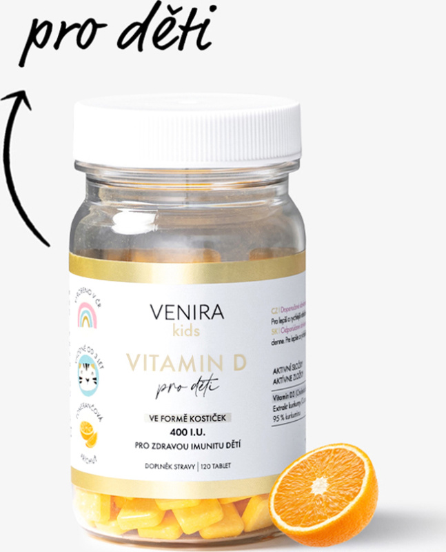 VENIRA vitamin D pro děti - pomeranč, 120 kostiček