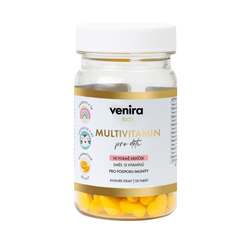 VENIRA multivitamin pro děti - pomeranč, 120 kostiček