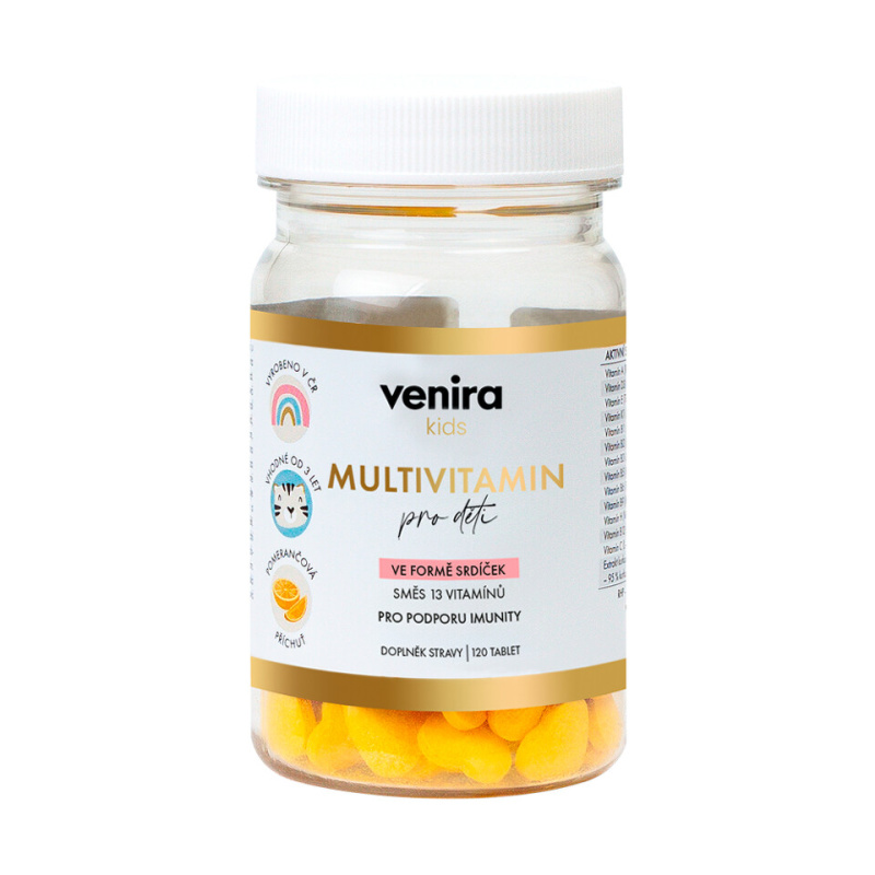 VENIRA multivitamin pro děti - pomeranč, 120 kostiček