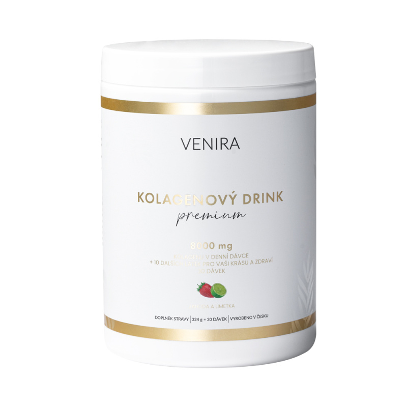 VENIRA PREMIUM kolagenový drink, jahoda-limetka, 324 g