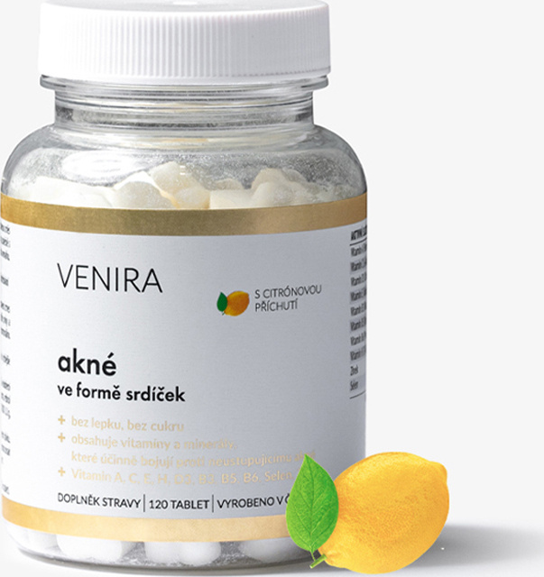 VENIRA srdíčka proti akné, citron, 120 srdíček