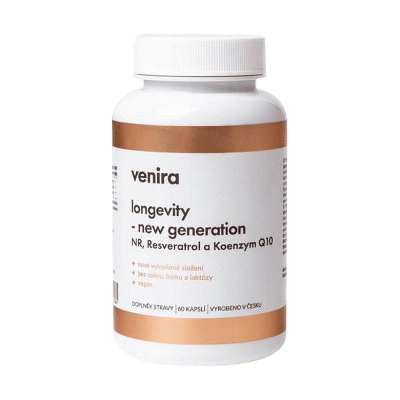 VENIRA longevity - new generation - NR, Resveratrol a Koenzym Q10, 60 kapslí