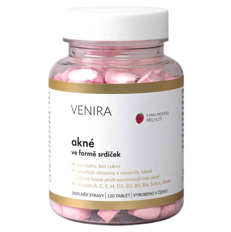 VENIRA akné srdíčka, malina, 120 srdíček