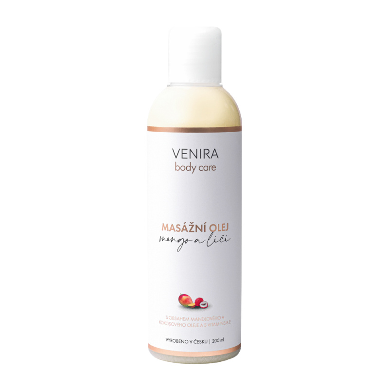 VENIRA masážní olej, mango a liči, 200 ml