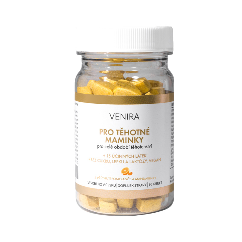 VENIRA Pro těhotné maminky příchuť pomeranč a mandarinka 60 tablet
