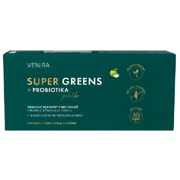 VENIRA super greens + probiotika, jablko, 30 sáčků