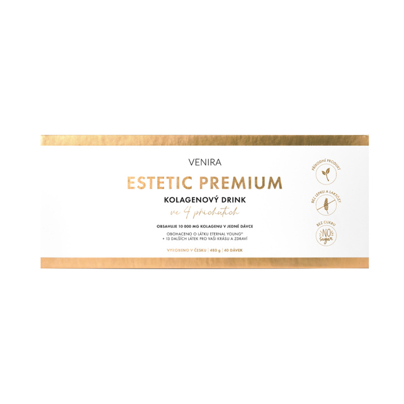 VENIRA Estetic Premium kolagenový drink mix 4 příchutí 40 sáčků