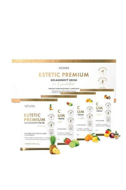 VENIRA Estetic Premium kolagenový drink mix 4 příchutí 40 sáčků