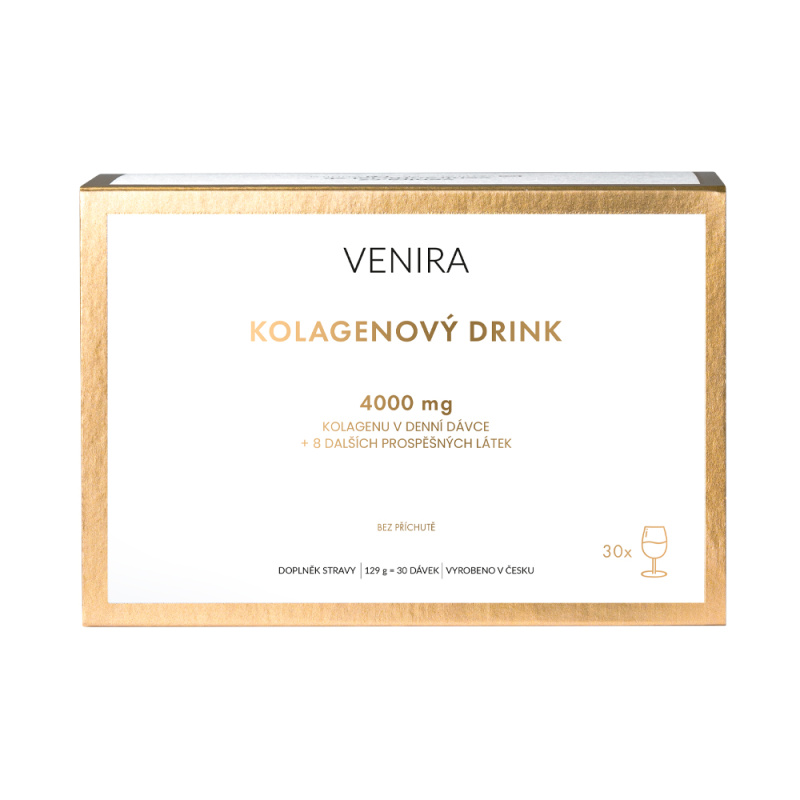 VENIRA kolagenový drink pro vlasy, bez příchutě, mořský kolagen, 30 sáčků