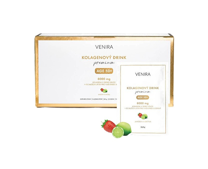 VENIRA PREMIUM kolagen age 50+, jahoda-limetka, 30 sáčků