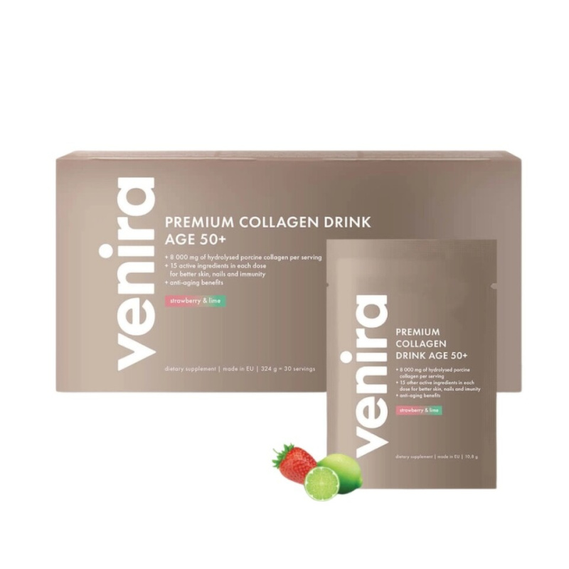 VENIRA PREMIUM kolagen age 50+, jahoda-limetka, 30 sáčků