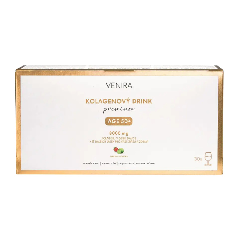 VENIRA PREMIUM kolagen age 50+, jahoda-limetka, 30 sáčků
