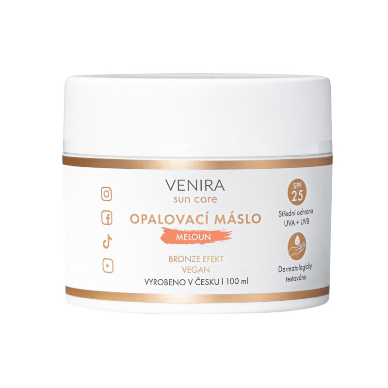 VENIRA opalovací máslo, bronze, SPF 25, meloun, 100 ml