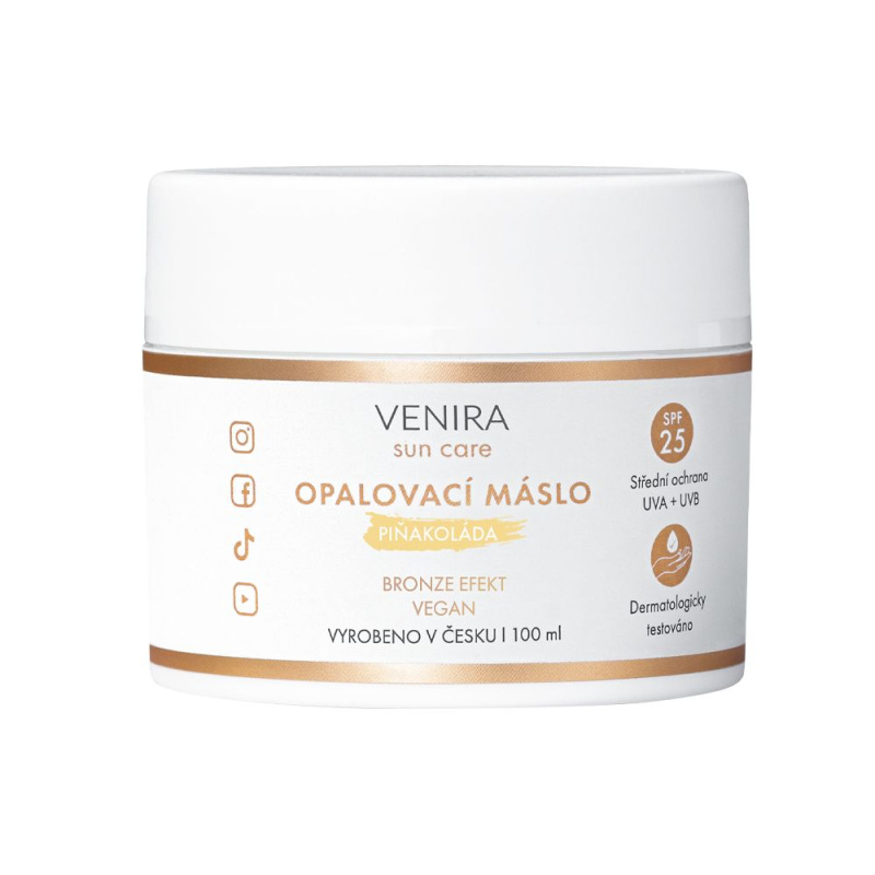 VENIRA opalovací máslo, bronze, SPF 25, piňakoláda, 100 ml