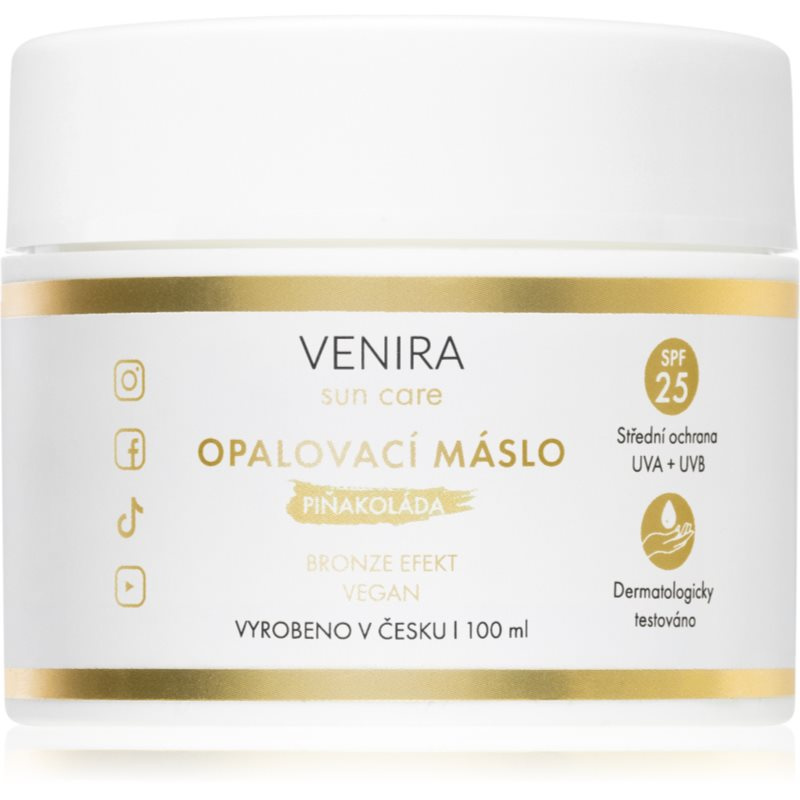 VENIRA opalovací máslo, bronze, SPF 25, piňakoláda, 100 ml