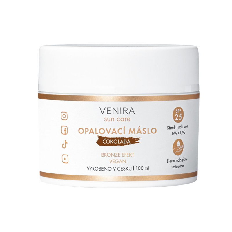 VENIRA opalovací máslo, bronze, SPF 25, čokoláda, 100 ml
