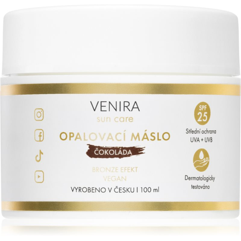 VENIRA opalovací máslo, bronze, SPF 25, čokoláda, 100 ml
