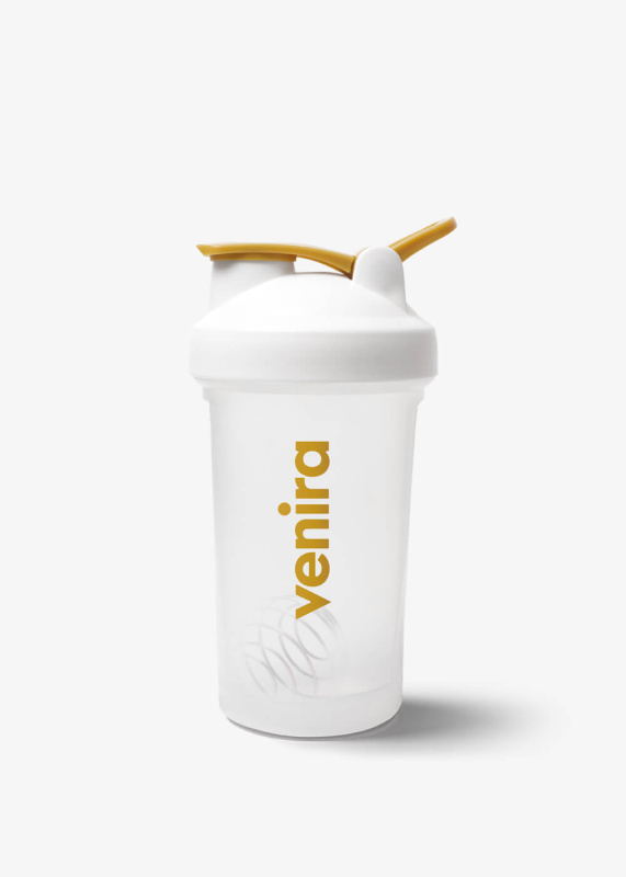 VENIRA shaker PRO s poutkem bílo-zlatý, 400 ml