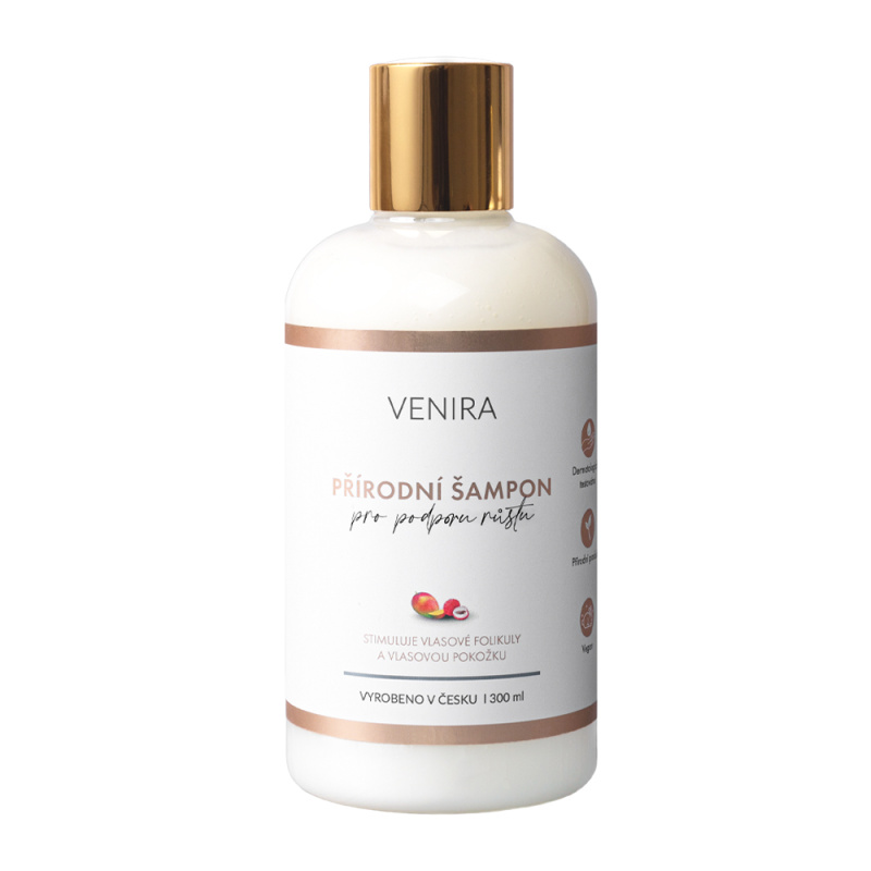 VENIRA přírodní šampon pro podporu růstu vlasů, mango-liči, 300 ml