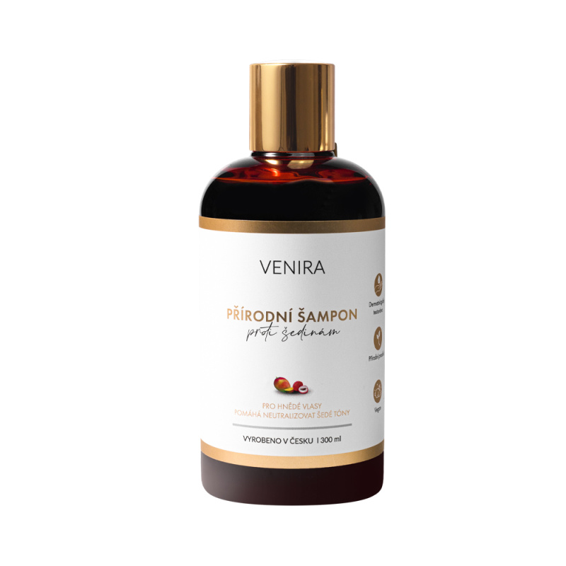 VENIRA přírodní šampon proti šedinám- mango a liči, 300 ml