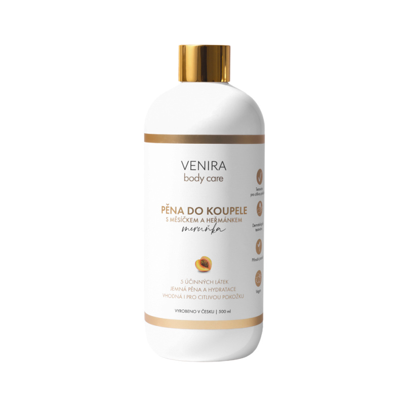 VENIRA pěna do koupele s měšíčkem a heřmánkem, meruňka, 500 ml