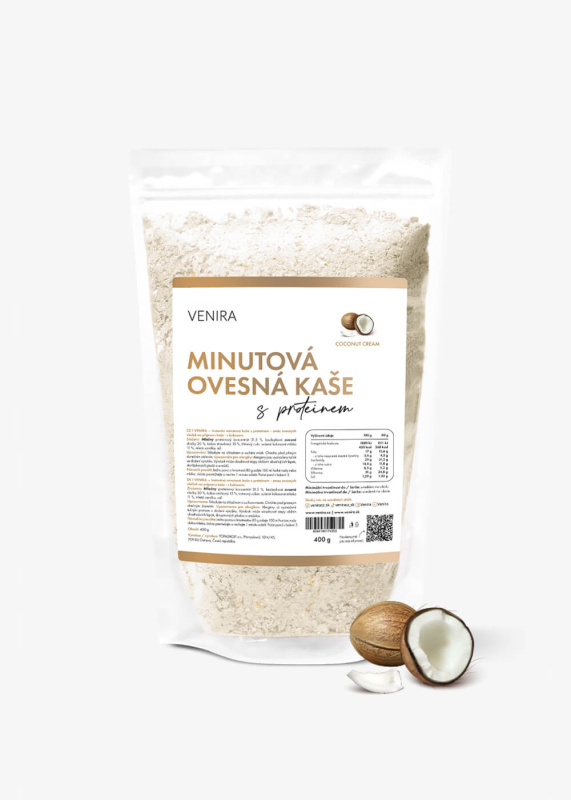 VENIRA minutová ovesná kaše s proteinem, coconut cream, 400 g