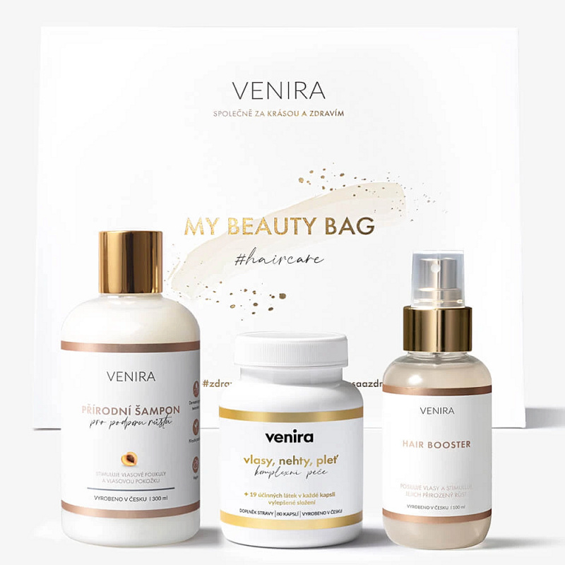 VENIRA Beauty bag kapsle pro vlasy, šampon pro podporu růstu