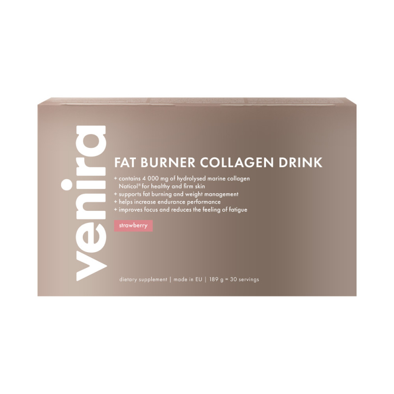 Venira fat burner collagen drink mořský kolagen jahoda 30x6,3 g