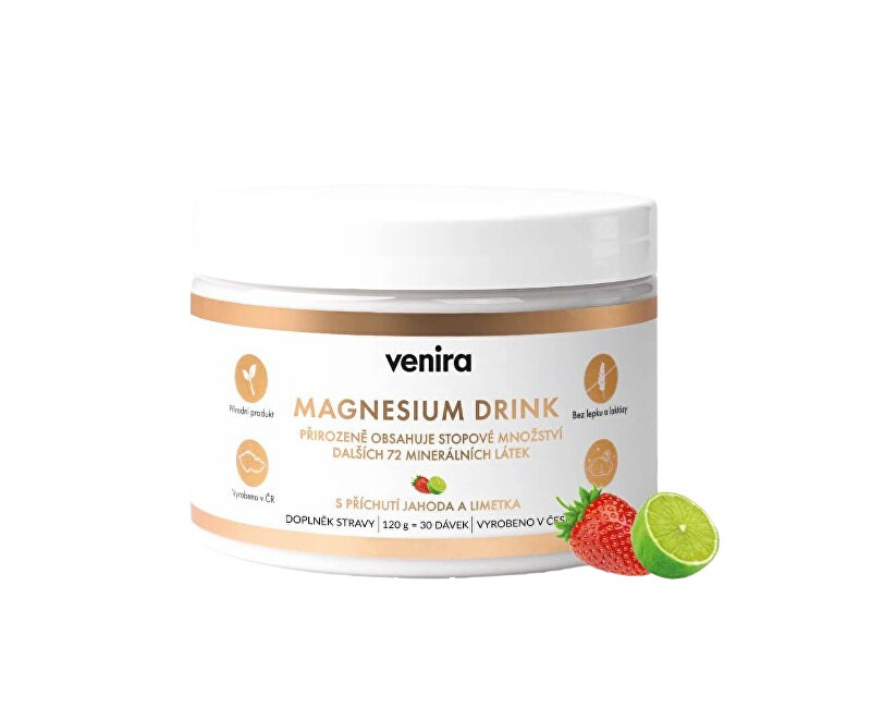 VENIRA magnesium drink, jahoda-limetka, 120 g
