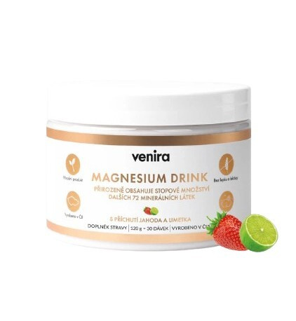VENIRA magnesium drink, jahoda-limetka, 120 g