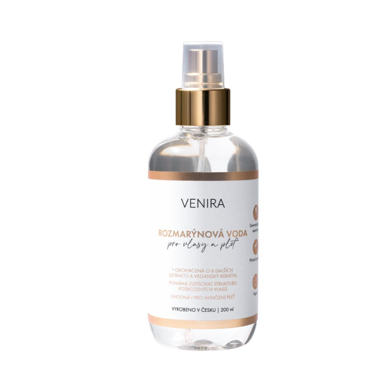 VENIRA rozmarýnová voda/tonikum pro vlasy a pleť, 200 ml