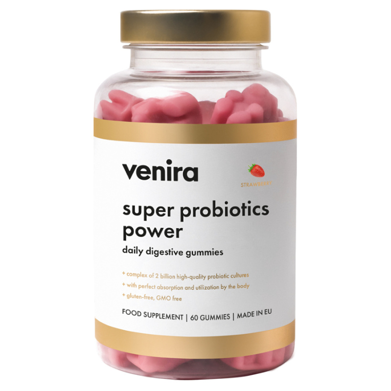 Venira Super probiotics power gummies jahoda 60ks