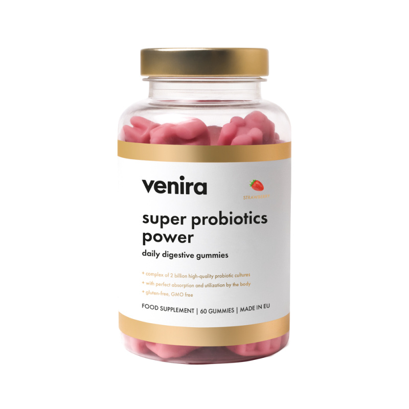 Venira Super probiotics power gummies jahoda 60ks