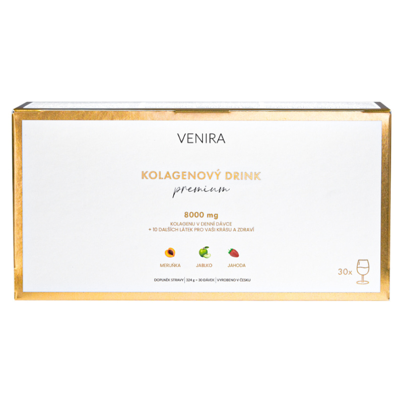 VENIRA PREMIUM kolagenový drink pro vlasy, nehty a pleť, mix příchutí, 30 sáčků