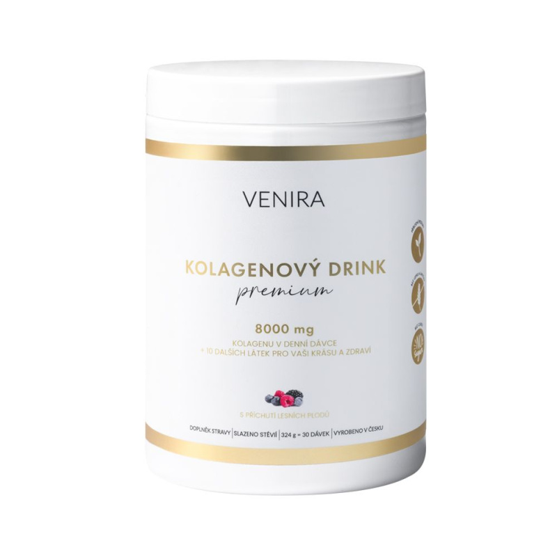 VENIRA PREMIUM kolagenový drink pro vlasy, nehty a pleť, lesní plody, 324 g