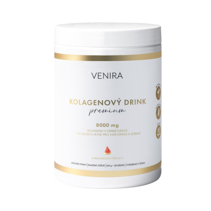VENIRA PREMIUM kolagenový drink pro vlasy, nehty a pleť, meloun, 324 g