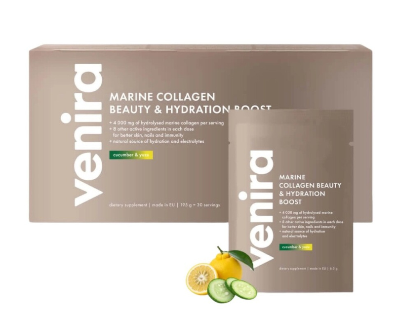 Venira beauty hydratační kolagenový drink mořský kolagen okurka a yuzu 30x6,5 g