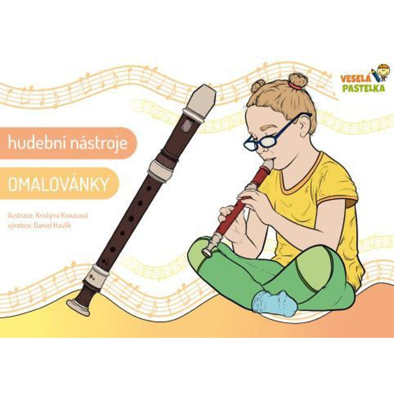 Veselá pastelka Omalovánky Hudební nástroje