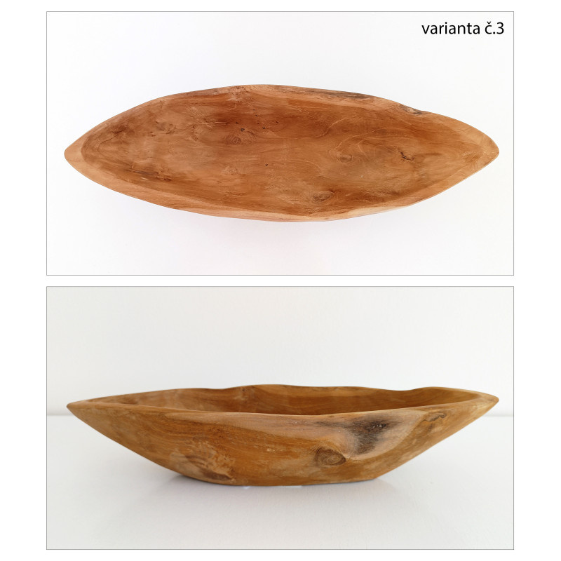 Mísa loďka teaková, 40 cm