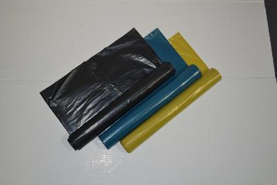 Barevné pytle na třídění odpadu - 60 l, 3 x 10 ks, 20 mic