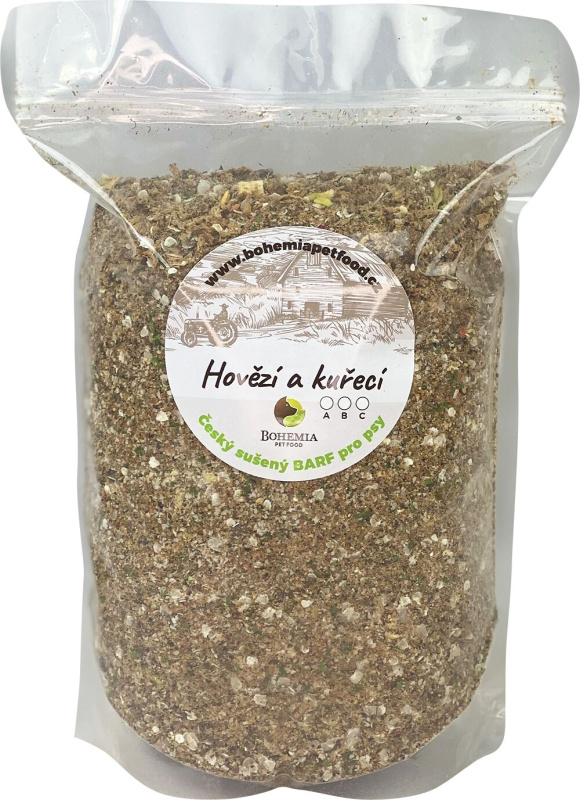 Bohemia Pet Food BOHEMIA Hovězí a Kuřecí B - sušený BARF Hmotnost: 2 Kg