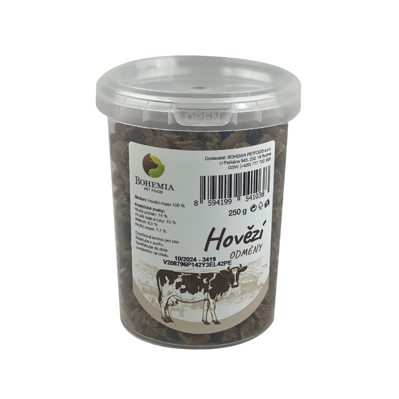 BOHEMIA PET FOOD Hovězí odměny pro psy 250 g