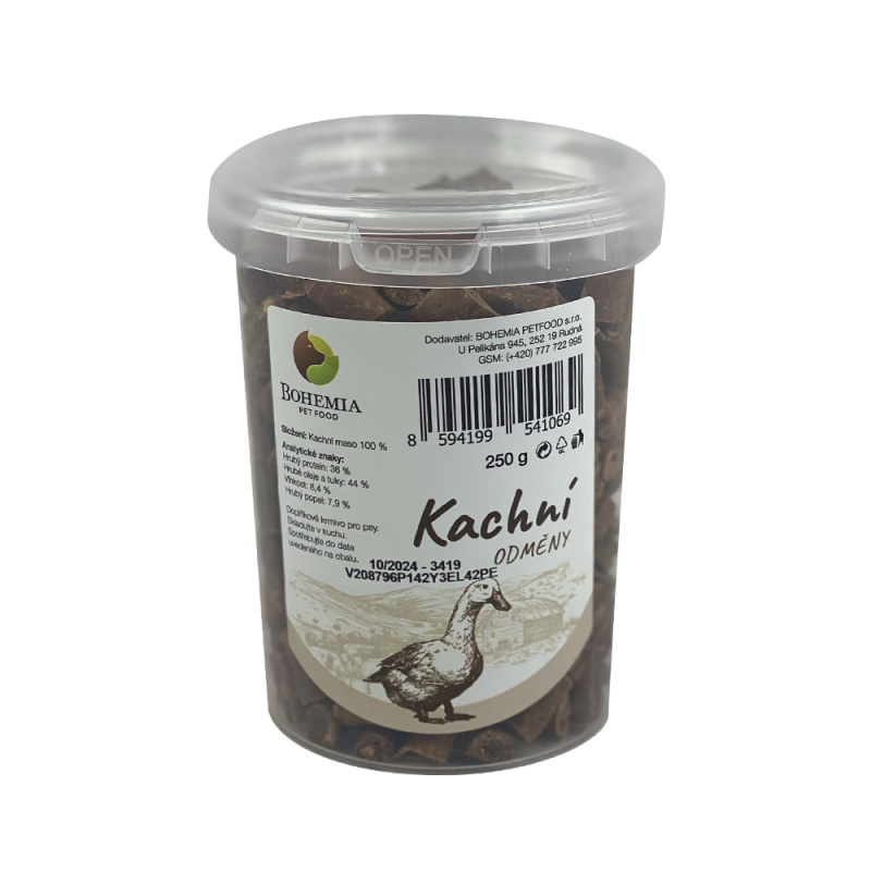 BOHEMIA PET FOOD Kachní odměny pro psy 250 g