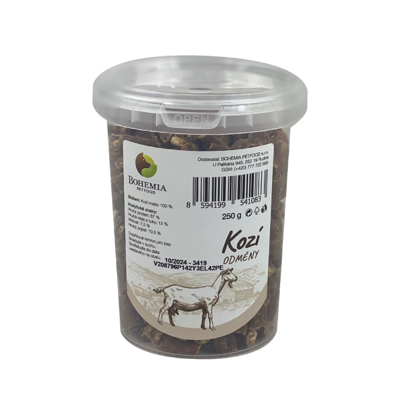 BOHEMIA PET FOOD Kozí odměny pro psy 250 g