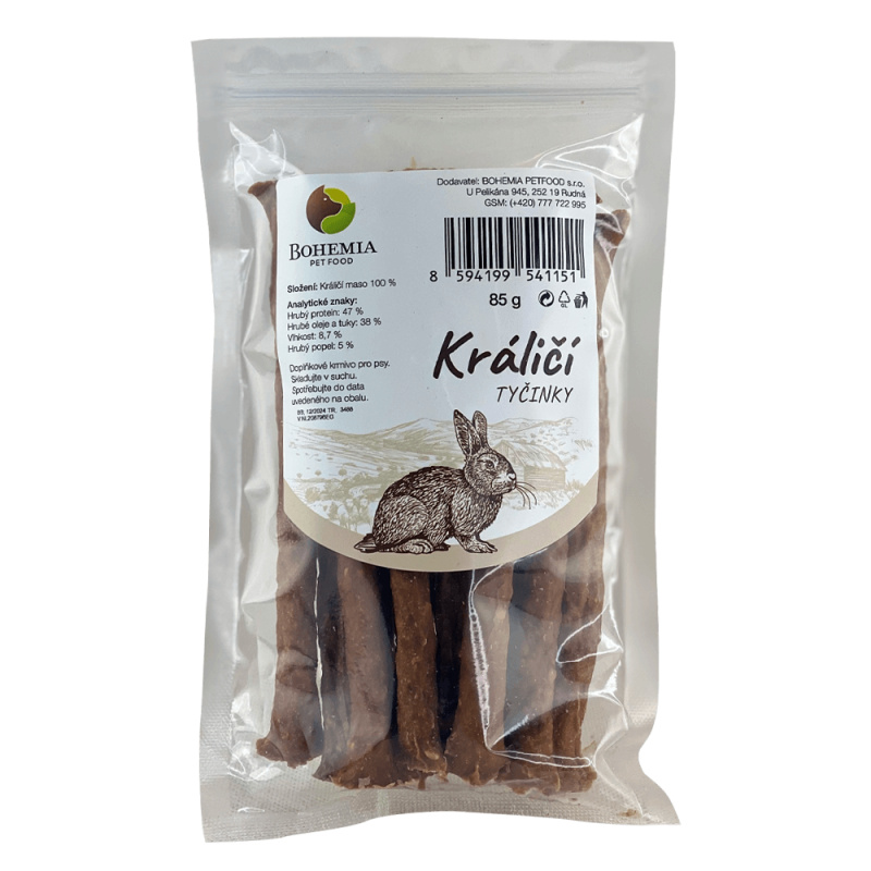 Bohemia Pet Food BOHEMIA Králičí tyčinky 85g
