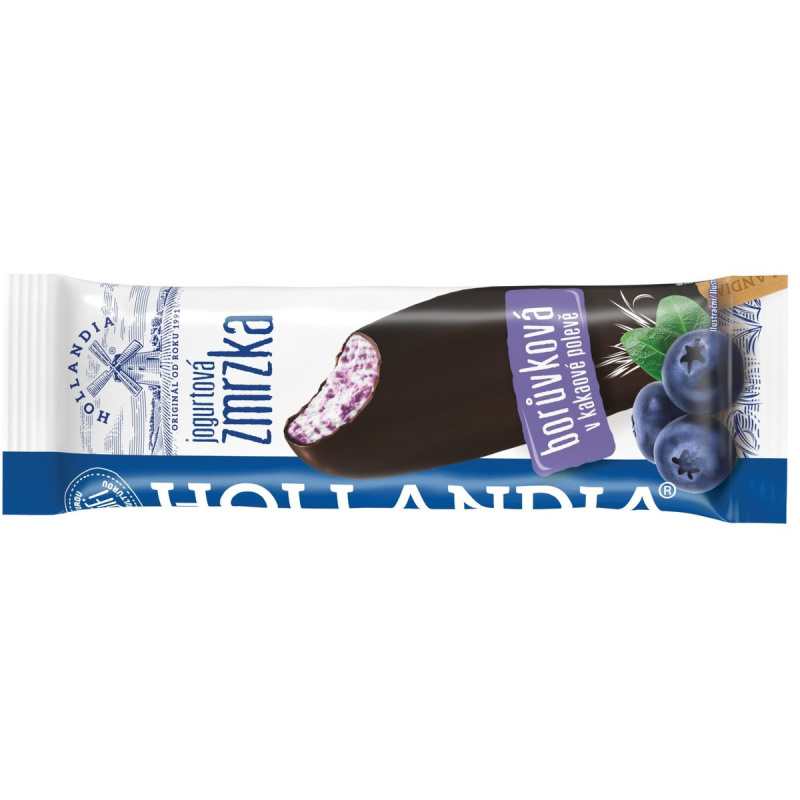 Hollandia Jogurtová zmrzka borůvková v tmavé polevě
