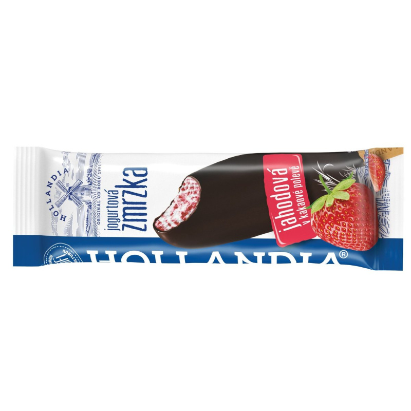 Hollandia Jogurtová zmrzka jahodová v kakaové polevě