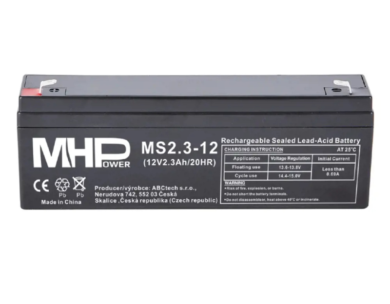 MHPower MS2.3-12 olověný akumulátor AGM 12V/2.3Ah,